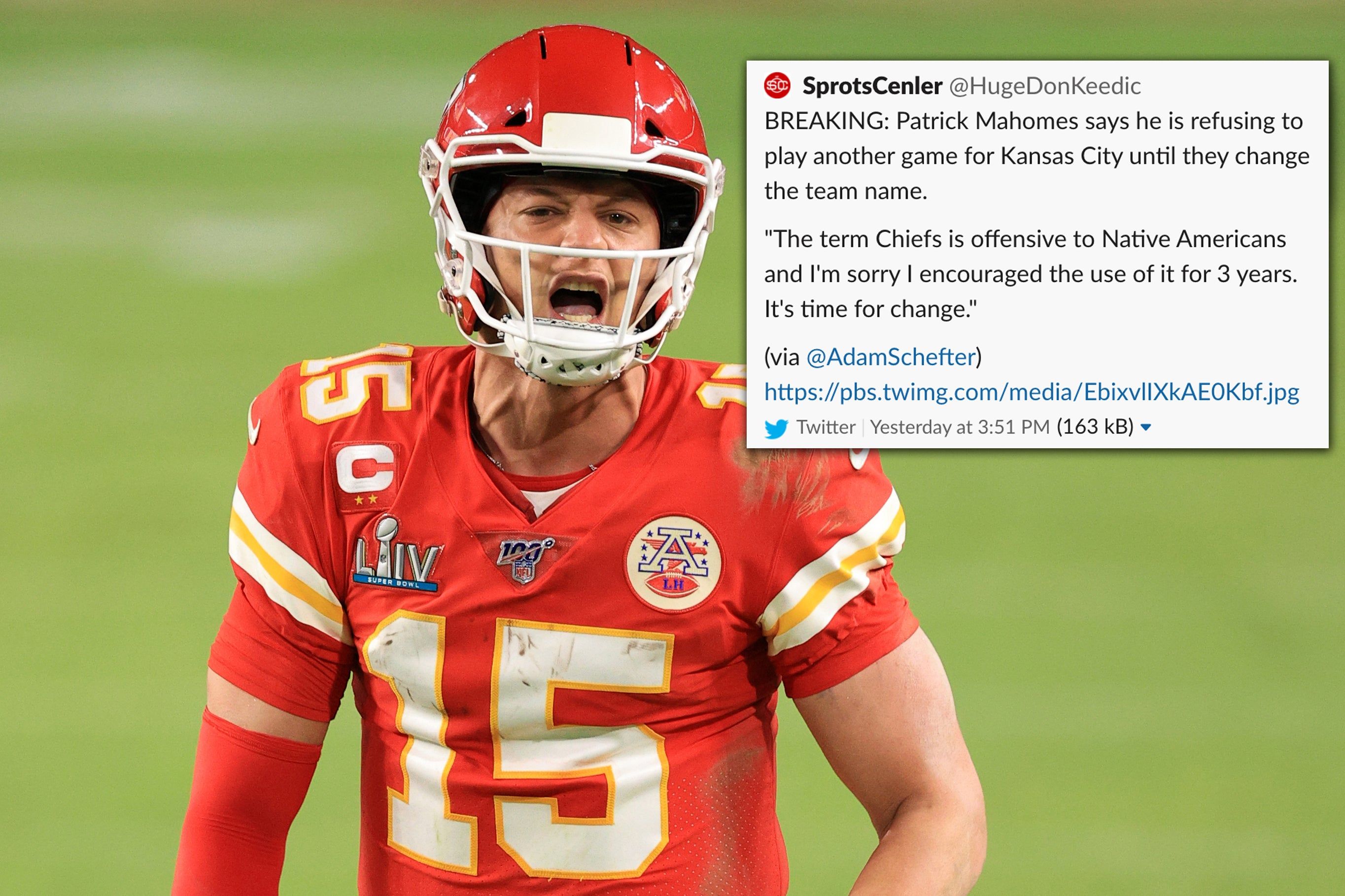 Deadspin | What If That Fake Patrick Mahomes Tweet was Real?