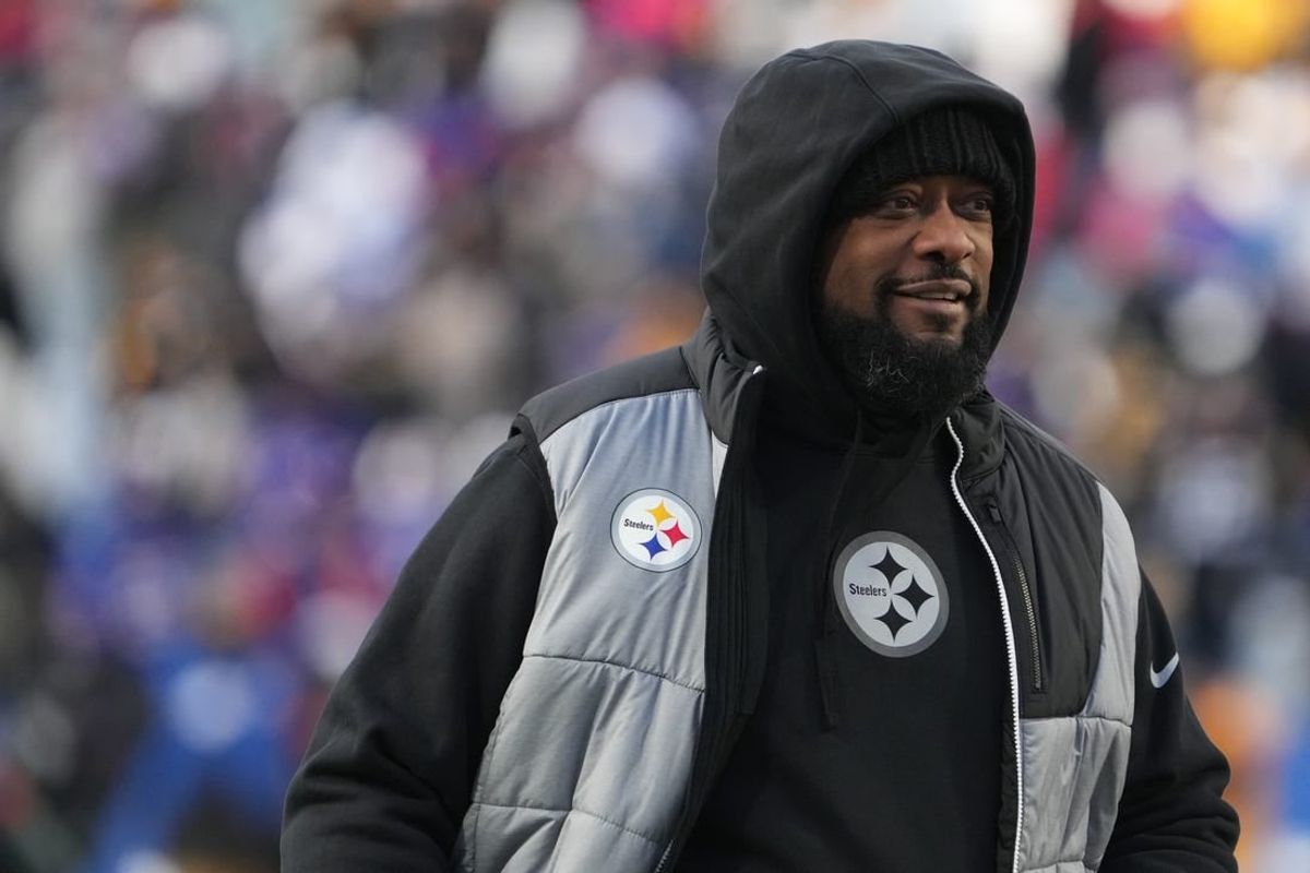 Jan 15, 2024; Orchard Park, New York, USA; Pittsburgh Steelers head coach Mike Tomlin walks the field before the game against the Buffalo Bills in a 2024 AFC wild card game at Highmark Stadium.