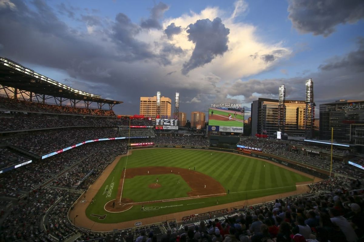 May 13, 2022; Atlanta, Georgia, USA; General view of Truist Park during the fourth inning of a game between the Atlanta Braves and San Diego Padres.