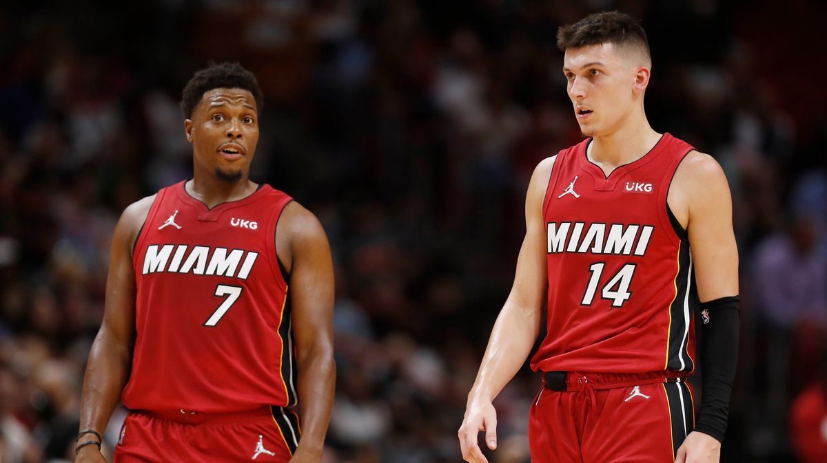Kyle Lowry (l.) and Tyler Herro
