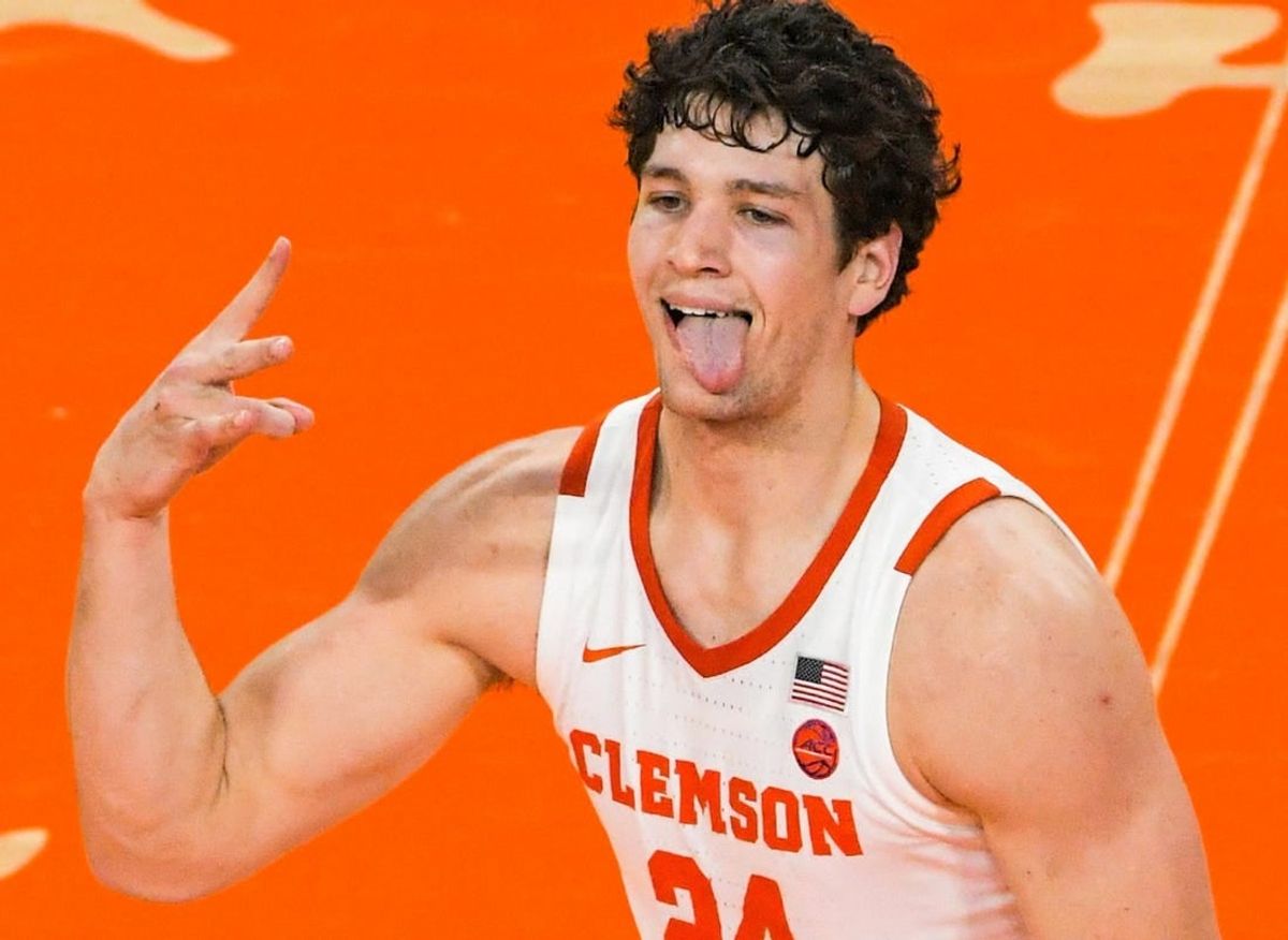 Clemson sophomore forward PJ Hall (24) reacts after making a three-point shot against Wake Forest during the second half at Littlejohn Coliseum Friday, December 2, 2022.

Clemson Basketball Vs Wake Forest University Acc

Syndication The Greenville News