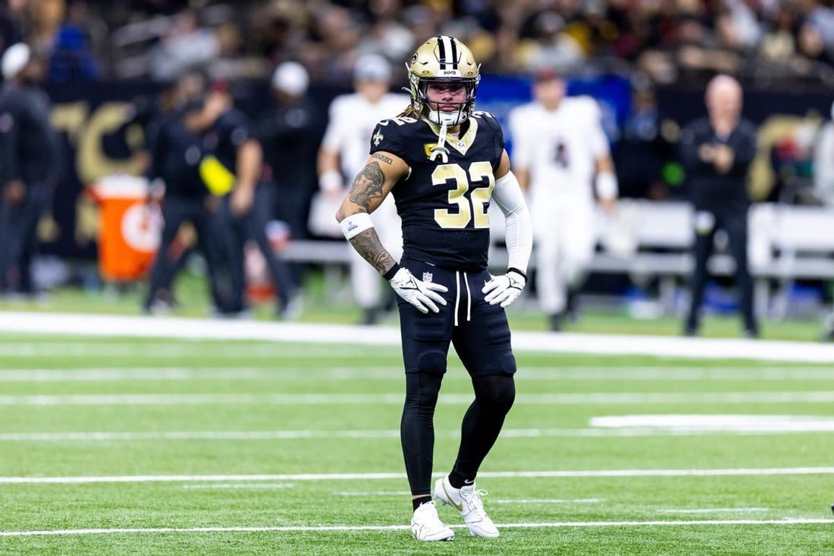 Jan 7, 2024; New Orleans, Louisiana, USA;  New Orleans Saints safety Tyrann Mathieu (32) looks on against the Atlanta Falcons during the first half at Caesars Superdome.