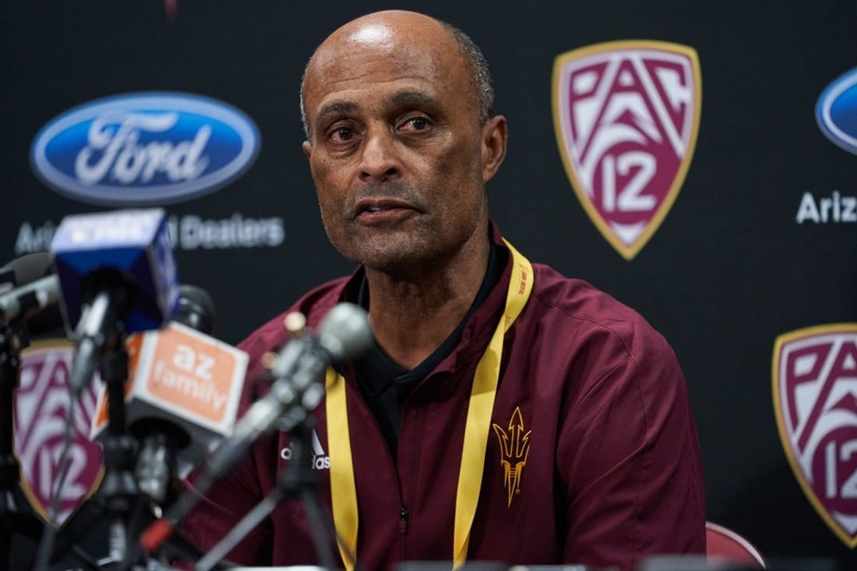 Mar 3, 2022; Tempe, Arizona, USA; Arizona State University athletic director Ray Anderson introduces ASU Women   s Basketball head coach Charli Turner Thorne at Desert Financial Arena.

Charli Turner Thorne Retirement