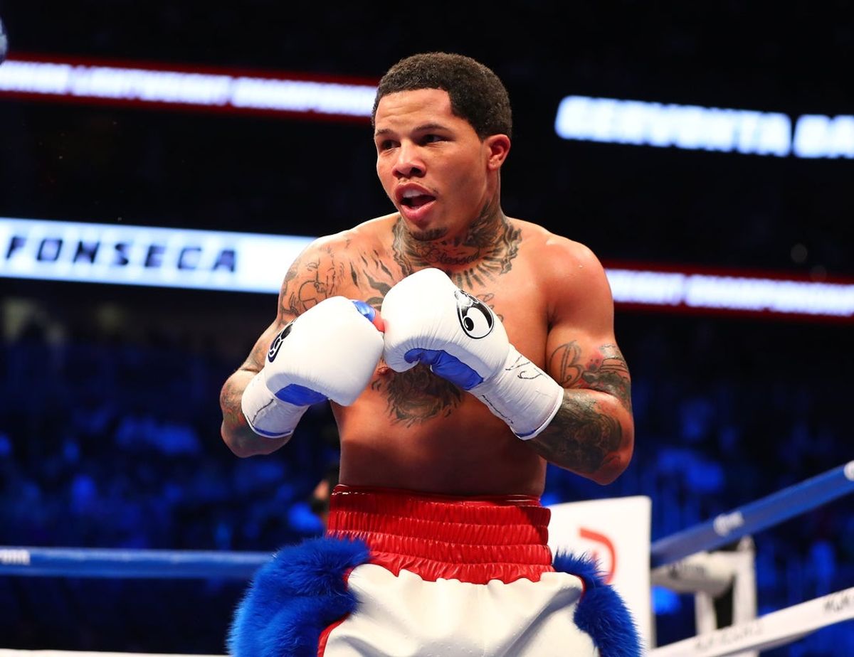 Aug 26, 2017; Las Vegas, NV, USA; Gervonta Davis fights against Francisco Fonseca during a boxing match at T-Mobile Arena. Mandatory Credit: Mark J. Rebilas-Imagn Images