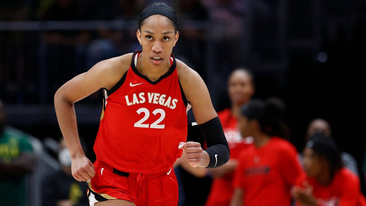 A’ja Wilson against the Seattle Storm during the third quarter in Game Four of the 2022 WNBA Playoffs semifinals.