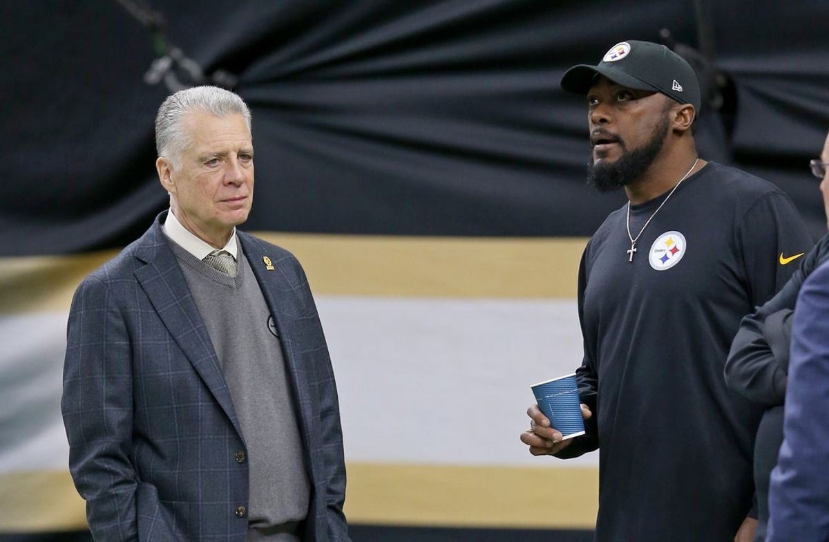 Steelers owner Art Rooney II and head coach Mike Tomlin have been partnered in Pittsburgh for two decades. Mandatory Credit: Chuck Cook-Imagn Images