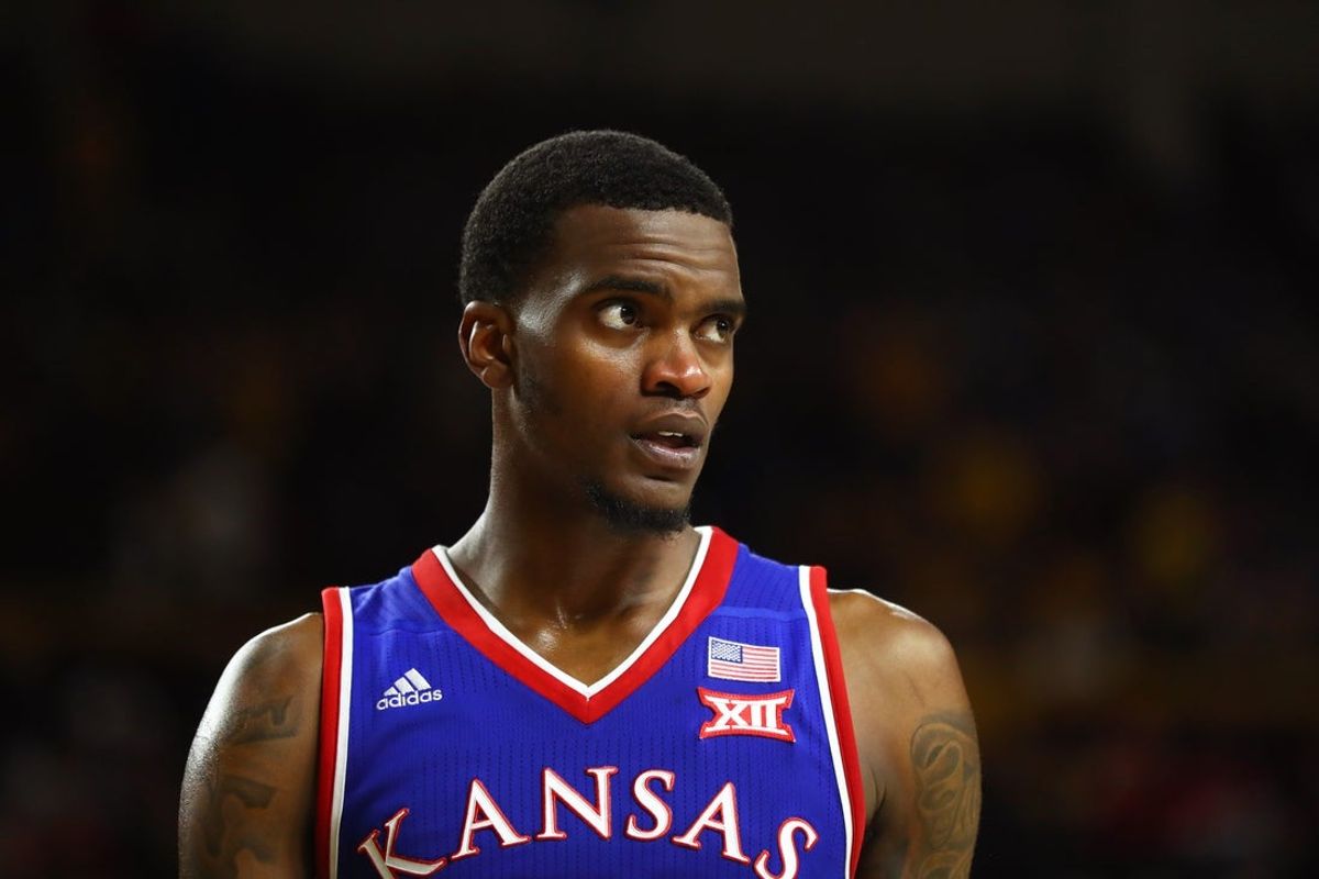 Dec 22, 2018; Tempe, AZ, USA; Kansas Jayhawks guard Lagerald Vick (24) against the Arizona State Sun Devils at Wells Fargo Arena (AZ). Mandatory Credit: Mark J. Rebilas-Imagn Images