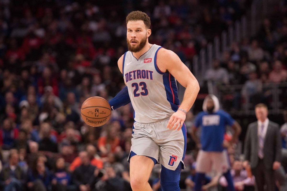 Feb 2, 2019; Detroit, MI, USA; Detroit Pistons forward Blake Griffin (23) during the game against the LA Clippers at Little Caesars Arena. Mandatory Credit: Tim Fuller-Imagn Images
