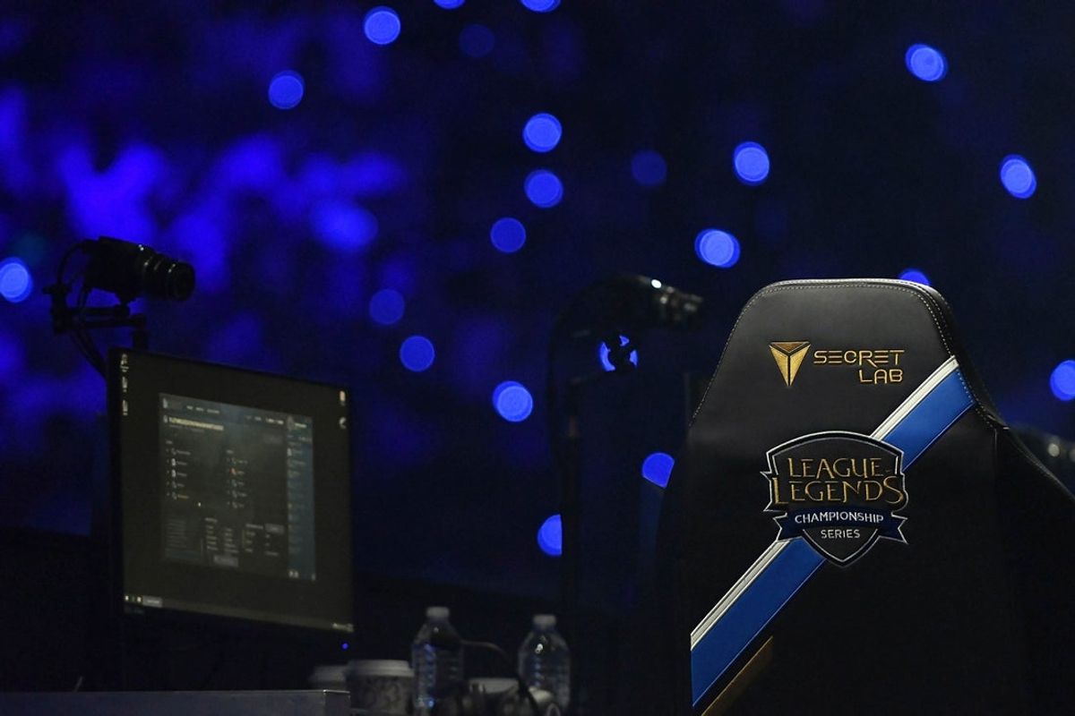 Apr 13, 2019; St. Louis , MO, USA; A view of a gaming chair and computer during the League of Legends Championship Series Spring Finals at Chaifetz Arena. Mandatory Credit: Jeff Curry-Imagn Images