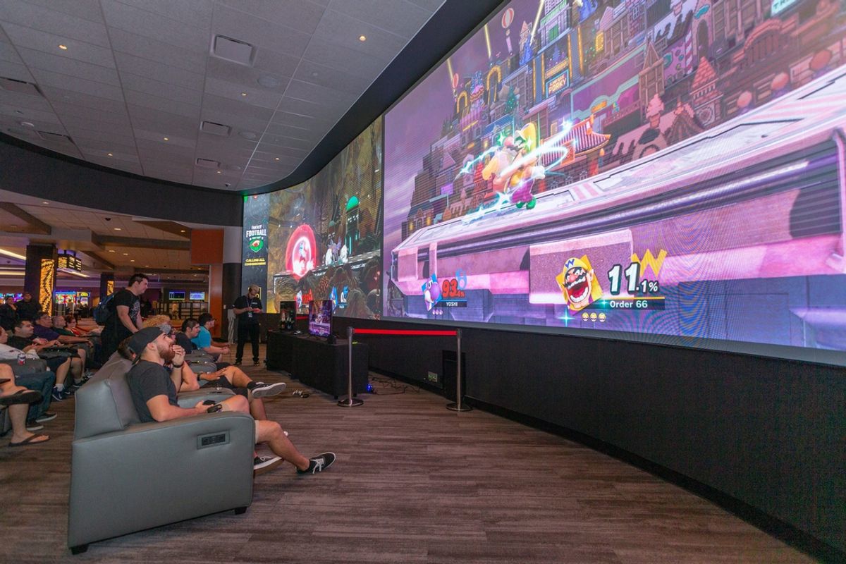 Esports gamers play video games on the big screens at the sports bar at Agua Caliente Casino.

360gaming 3