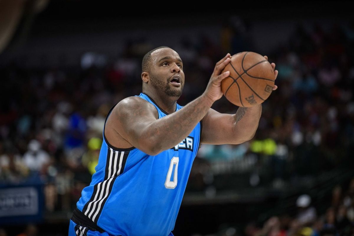 Aug 17, 2019; Dallas, TX, USA; Power power forward Glen Davis (0) during the game at the American Airlines Center. Mandatory Credit: Jerome Miron-Imagn Images