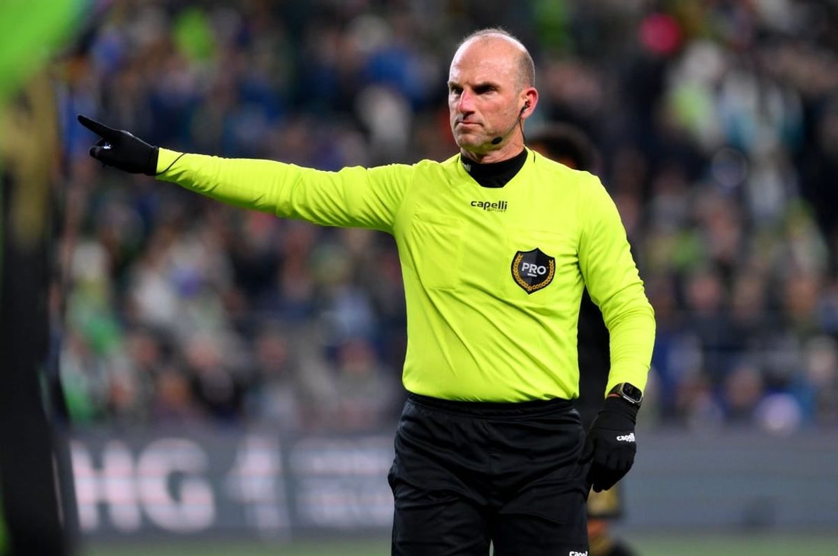 Nov 26, 2023; Seattle, Washington, USA; MLS referee Ted Unkel during the second half of a MLS Cup Western Conference Semifinal match between the Seattle Sounders and Los Angeles FC at Lumen Field.