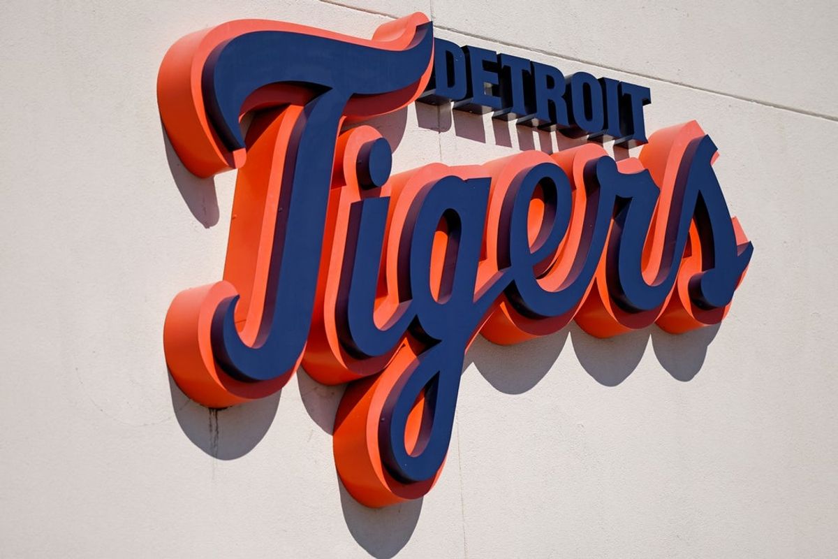 Detroit Tigers logo. Mandatory Credit: Jasen Vinlove-Imagn Images