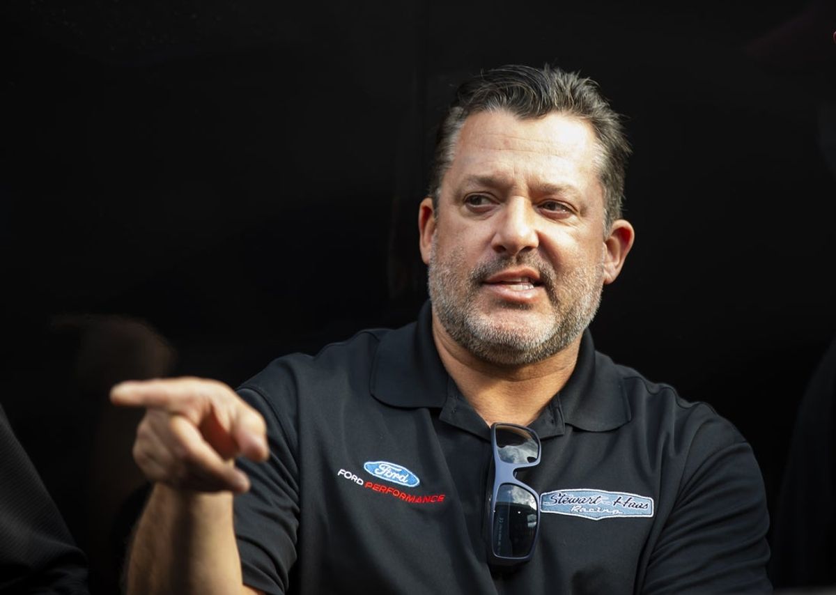 May 14, 2021; Concord, North Carolina, USA; NASCAR team owner Tony Stewart in attendance during qualifying for the Four Wide Nationals at ZMax Dragway. Mandatory Credit: Mark J. Rebilas-Imagn Images