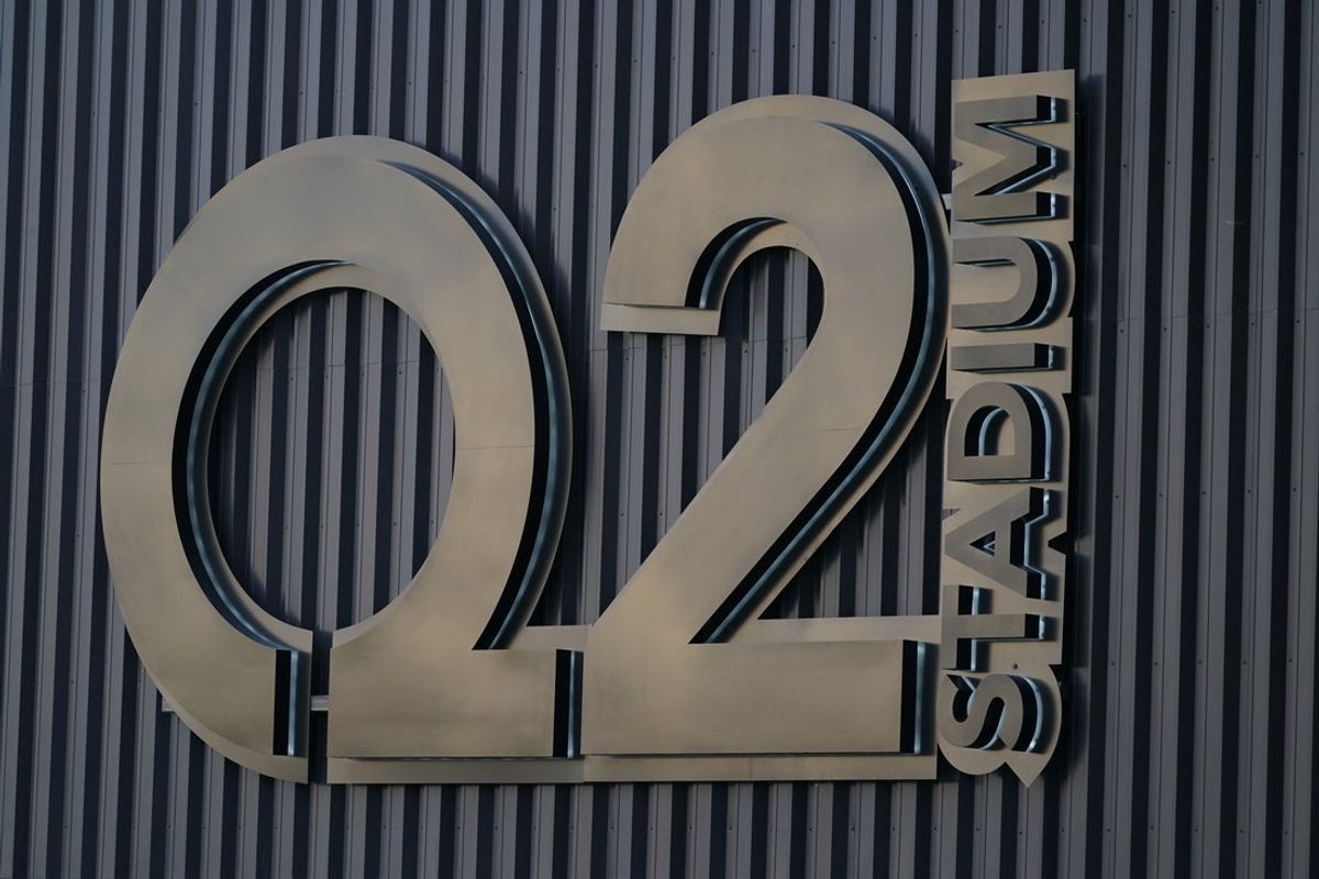 Jul 22, 2021; Austin, TX, Austin, TX, USA; Q2 Stadium logo before game between Austin FC and Seattle Sounders. Mandatory Credit: Scott Wachter-Imagn Images