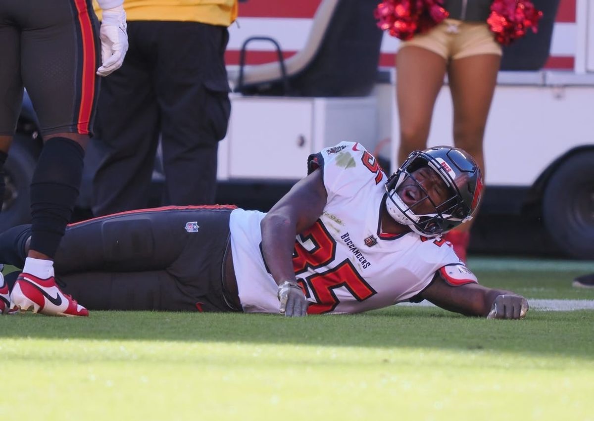 Nov 19, 2023; Santa Clara, California, USA; Tampa Bay Buccaneers cornerback Jamel Dean (35) after a play against the San Francisco 49ers during the first quarter at Levi's Stadium.