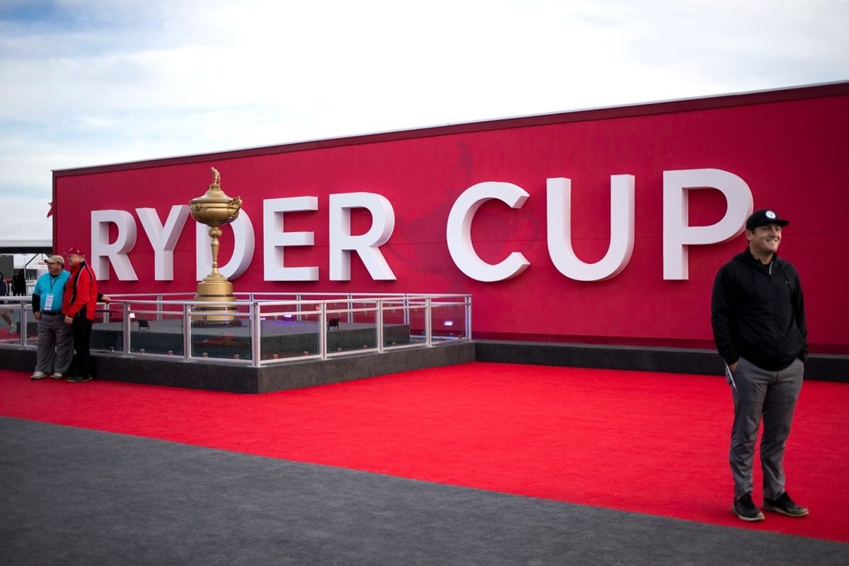 Spectators take a photo in front of a Ryder Cup sign during the 43rd Ryder Cup at Whistling Straits, Wednesday, Sept. 22, 2021, in Haven, Wis. Samantha Madar/USA TODAY NETWORK-Wisconsin

Gpg Ryder Cup Day 2 092122021 0010