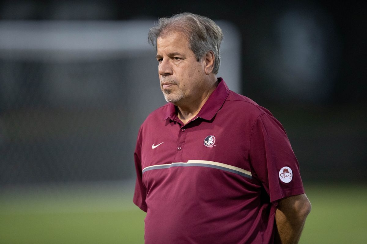 Florida State University Head Soccer Coach Mark Krikorian walks on the field during a game between FSU and the University of Virginia at the Seminole Soccer Complex Thursday, Oct. 28, 2021.

Fsu Soccer Vs Virginia 102821 Ts 133