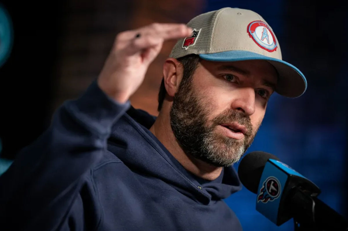 Tennessee Titans head coach Brian Callahan speaks during a press conference at Ascension Saint Thomas Sports Park in Nashville, Tenn., Monday, Jan. 6, 2025. PHOTO USA TODAY SPORTS IMAGES