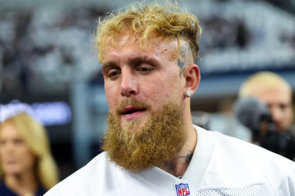 Sep 15, 2024; Arlington, Texas, USA; Boxer and influencer Jake Paul before the game between the Dallas Cowboys and New Orleans Saints at AT&T Stadium. Mandatory Credit: Kevin Jairaj-Imagn Images