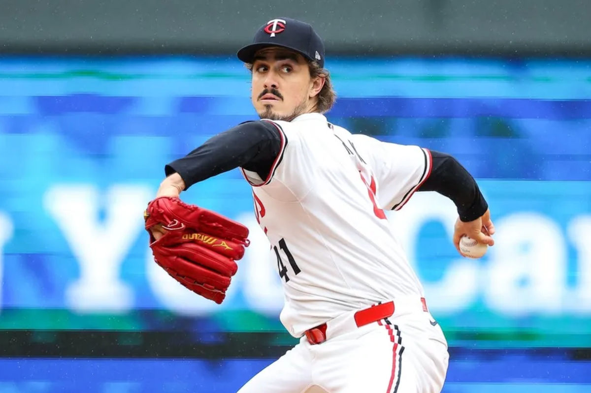 May 21, 2025; Minneapolis, Minnesota, USA; Minnesota Twins pitcher Joe Ryan (41) delivers a pitch against the Cleveland Guardians in the fourth inning during game one of a doubleheader at Target Field. Mandatory Credit: Matt Krohn-Imagn Images