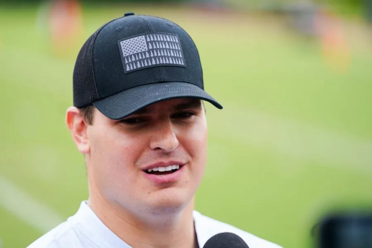 Cincinnati Bengals Trey Hendrickson speaks at a press conference after practice, Tuesday, May 13, 2025, at Kettering Health Practice Fields in Downtown Cincinnati. PHOTO USA TODAY SPORTS IMAGES