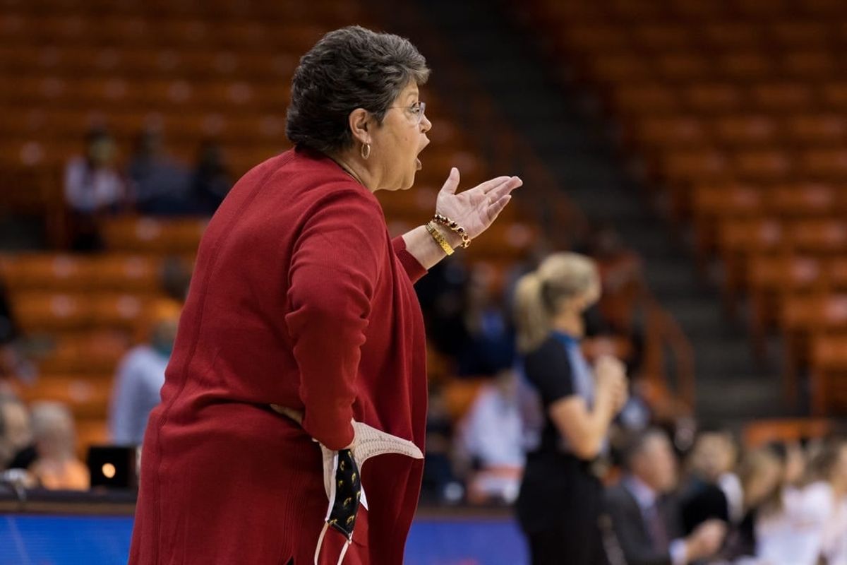 Southern Miss head women's basketball coach Joye Lee-McNeils at a women's basketball game against UTEP Saturday, Feb. 19, 2022, at the Don Haskins Center in El Paso.