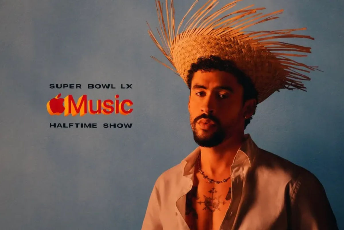 4 de febrero de 2026; San Francisco, CA, EE. UU.; Anuncio de Bad Bunny para el espectáculo de medio tiempo del Super Bowl 60 de Apple Music en el centro de prensa del Super Bowl LX en el Moscone Center. Crédito obligatorio: Kirby Lee-Imagn Images