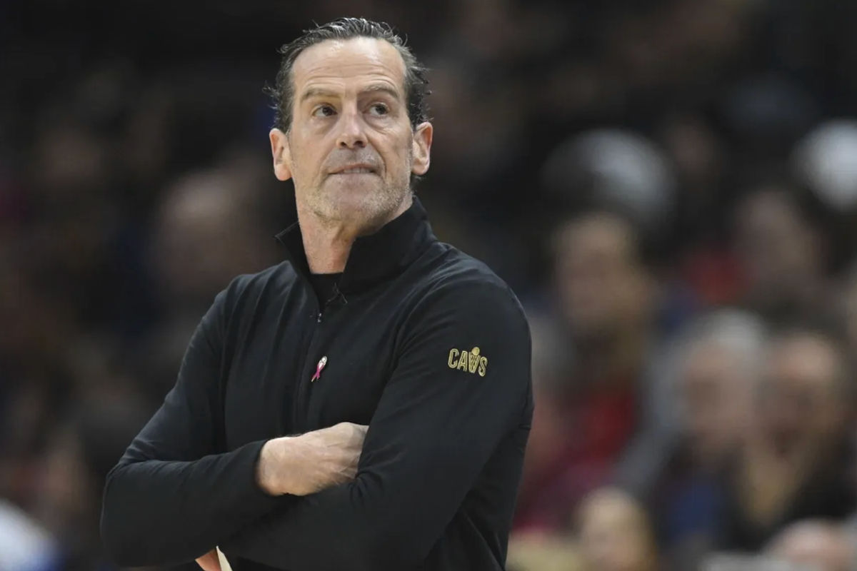 Nov 1, 2024; Cleveland, Ohio, USA; Cleveland Cavaliers head coach Kenny Atkinson stands on the sideline in the first quarter against the Orlando Magic at Rocket Mortgage FieldHouse. Mandatory Credit: David Richard-Imagn Images