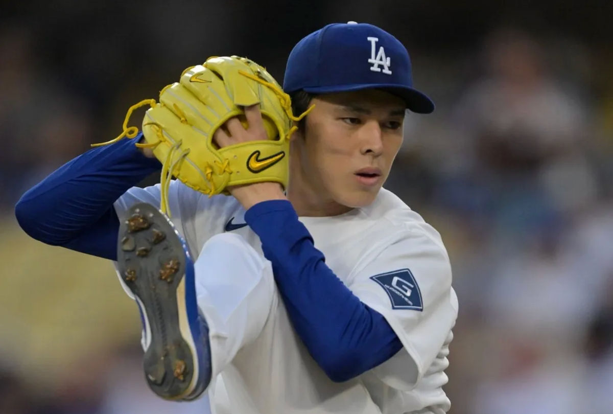 May 11, 2026; Los Angeles, California, USA; Los Angeles Dodgers starting pitcher Roki Sasaki (11) delivers to the plate in the first inning against the San Francisco Giants at Dodger Stadium. Mandatory Credit: Jayne Kamin-Oncea-Imagn Images