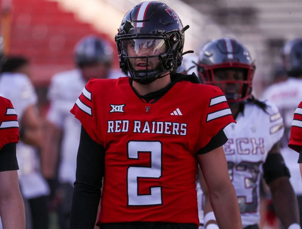 Texas Tech's Brendan Sorsby looks on during the spring football game, Friday, April 17, 2026, at Jones AT&T Stadium.