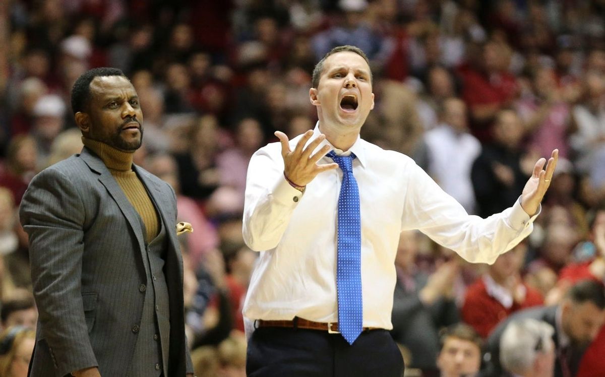 LSU head coach Will Wade yells about a call he disagreed with while standing next to assistant coach Kevin Nickelberry during a game against Alabama in Coleman Coliseum on Saturday, Feb. 15, 2020.

Alabama Defeats Lsu 88 82