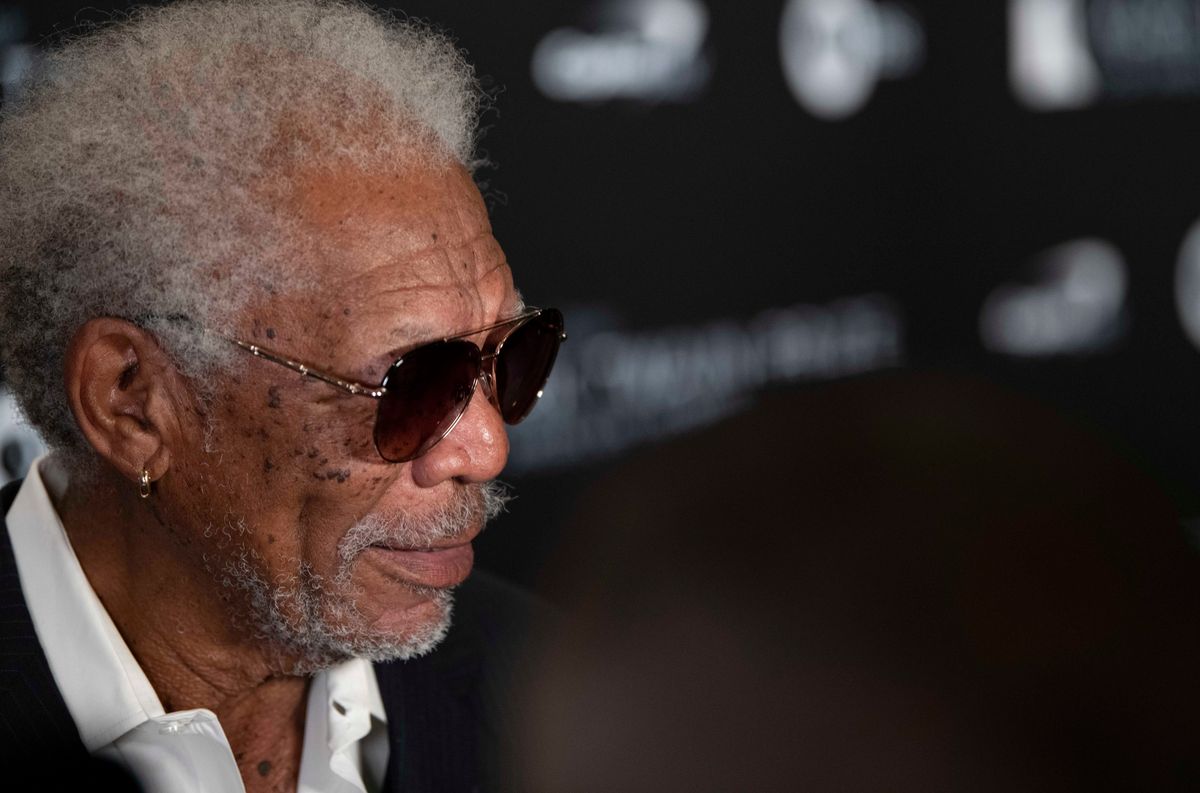 Morgan Freeman arrives at the Kennedy Center on Sunday, Oct. 27, 2019 in Washington D.C. to honor Dave Chappelle receiving the Mark Twain Prize for American Humor.
