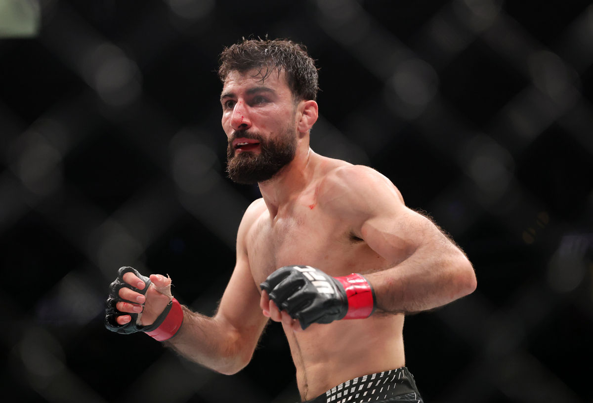 Jul 11, 2026; Las Vegas, Nevada, USA; Farid Basharat during UFC 329 at T-Mobile Arena. Mandatory Credit: Mark J. Rebilas-Imagn Images