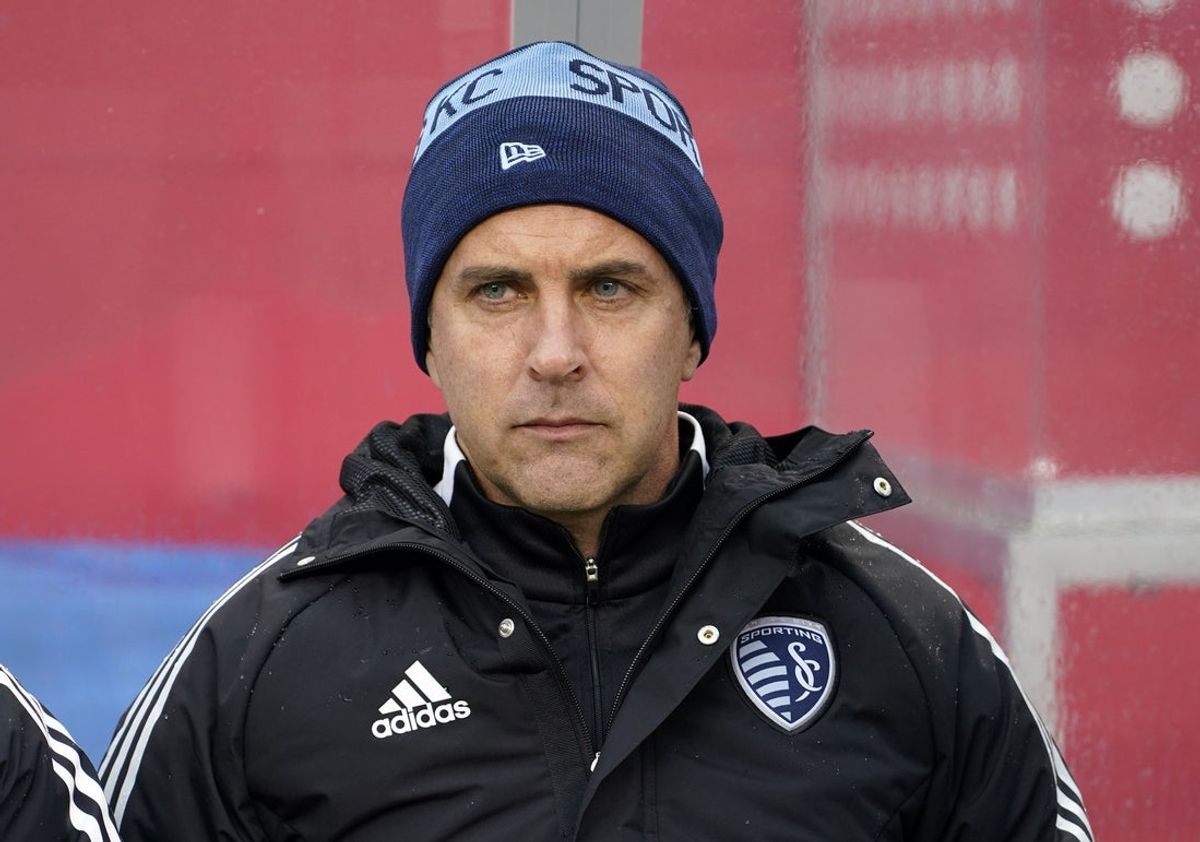 Mar 19, 2022; Chicago, Illinois, USA; Sporting Kansas City assistant coach Kerry Zavagnin during the first half at Soldier Field. Mandatory Credit: Mike Dinovo-Imagn Images
