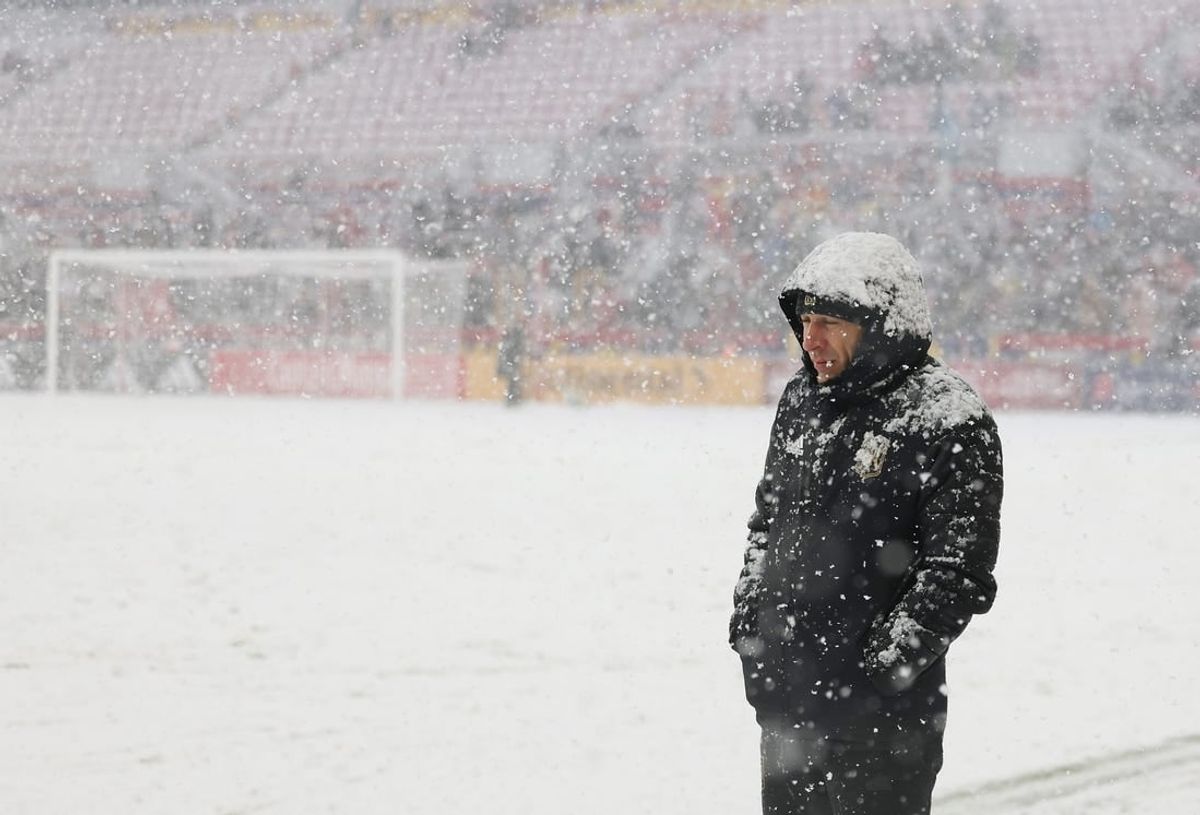 Mar 2, 2024; Sandy, Utah, USA;  LAFC head coach Steve Cherundolo on the sideline against Real Salt Lake at America First Field.