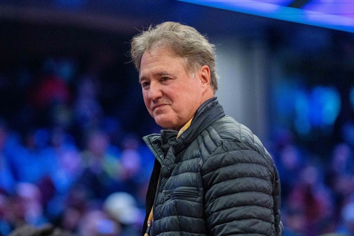 February 19, 2022; Cleveland, OH, USA; Boston Celtics owner Steve Pagliuca during the Skills Challenge during the 2022 NBA All-Star Saturday Night at Rocket Mortgage Field House. Mandatory Credit: Kyle Terada-Imagn Images