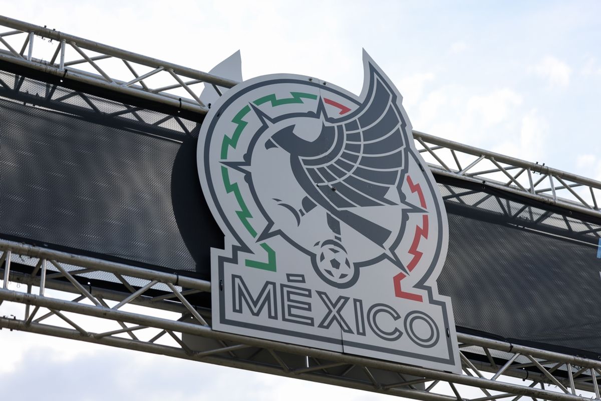 Apr 27, 2022; Orlando, FL, USA; A detail view of the Mexico national team logo displayed prior to a match between Guatemala and Mexico at Camping World Stadium. Mandatory Credit: Nathan Ray Seebeck-USA TODAY Sports
