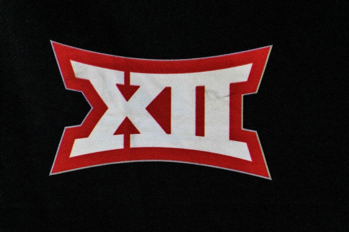 Jul 14, 2022; Arlington, TX, USA; A view of the Big 12 conference logo during the Big 12 Media Day at AT&T Stadium. Mandatory Credit: Jerome Miron-USA TODAY Sports