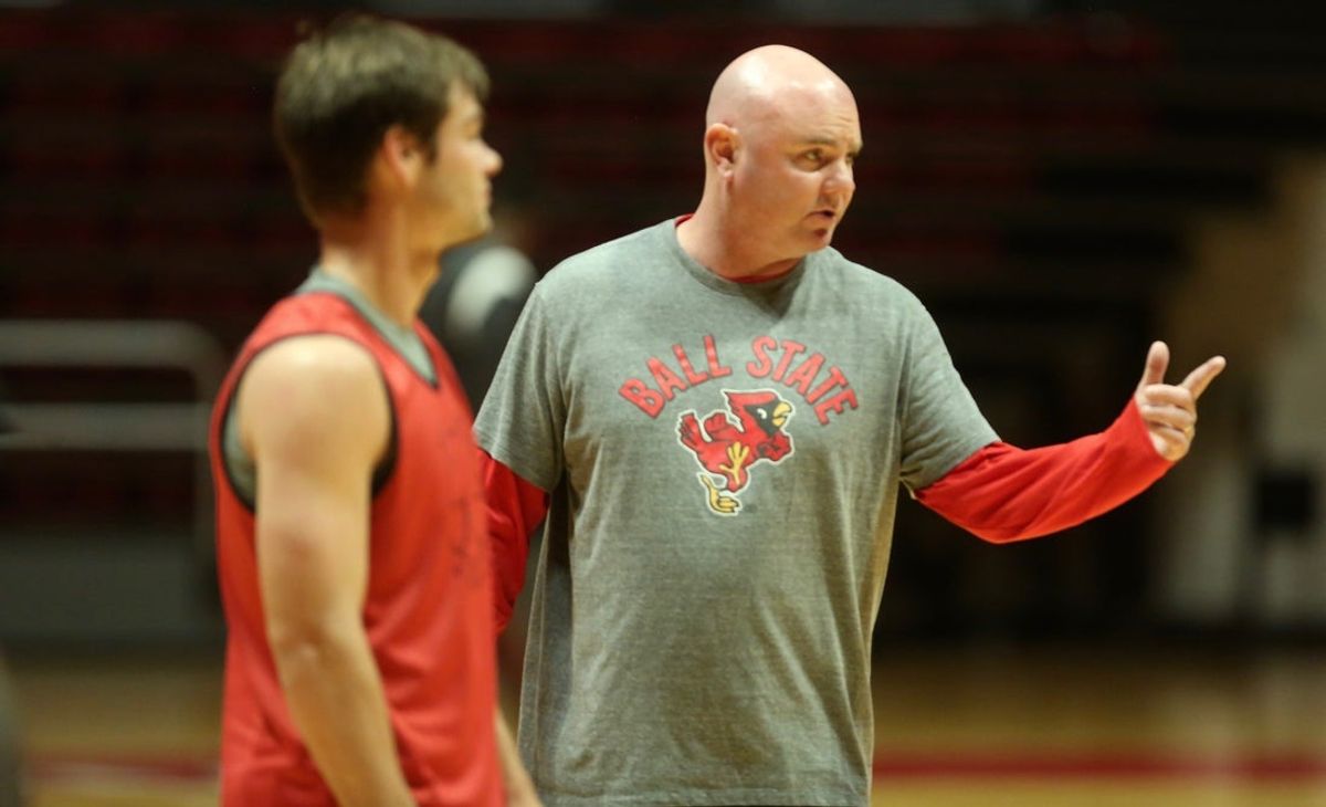 Ball State men's basketball head coach Michael Lewis during an open practice at Worthen Arena Saturday, Oct. 15, 2022.