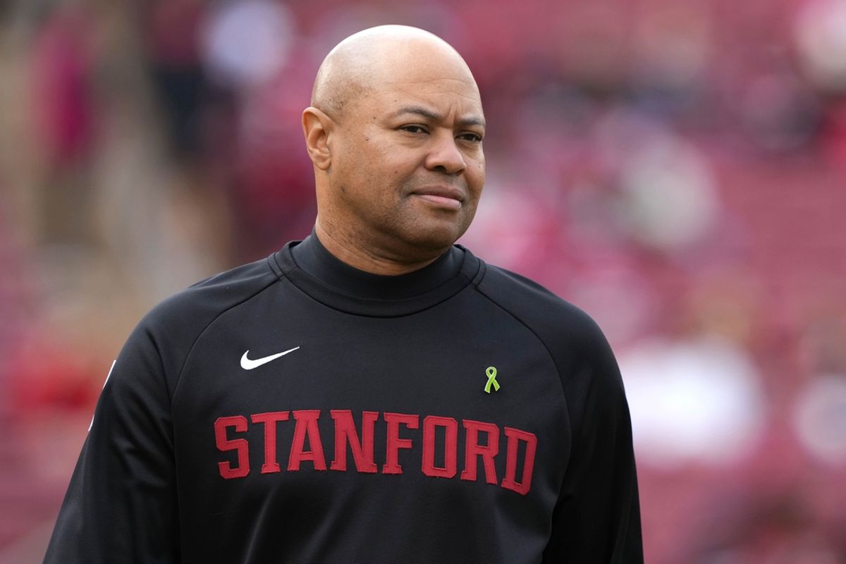 Nov 5, 2022; Stanford, California, USA; Stanford Cardinal head coach David Shaw before the game against the Washington State Cougars at Stanford Stadium. Mandatory Credit: Darren Yamashita-Imagn Images