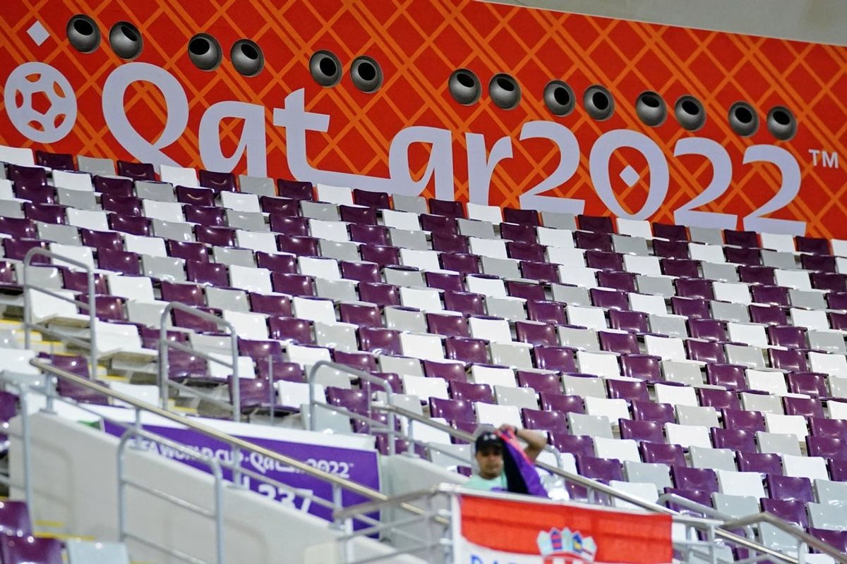 Nov 27, 2022; Doha, Qatar; A general view of seats at Khalifa International Stadium before a group stage match between Croatia and Canada during the 2022 World Cup. Mandatory Credit: Danielle Parhizkaran-Imagn Images