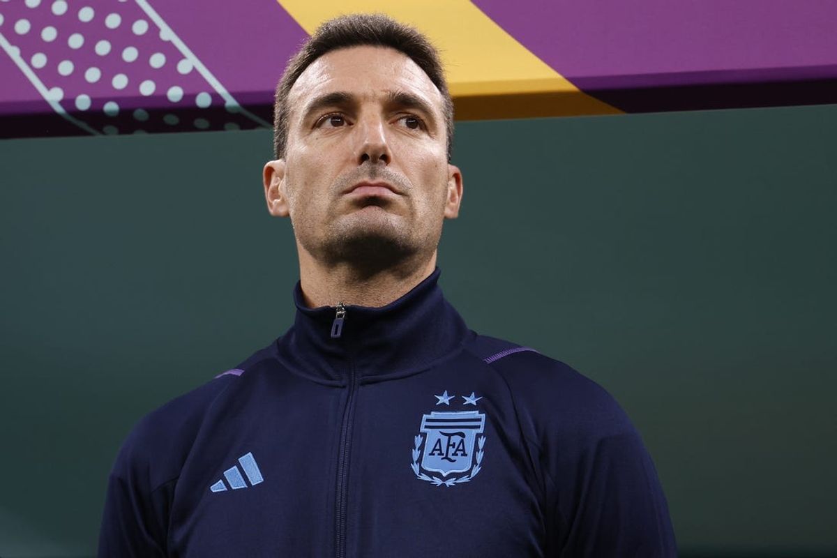 Dec 13, 2022; Lusail, Qatar; Argentina manager Lionel Scaloni looks on before the semifinal match against Croatia during the 2022 World Cup at Lusail Stadium. Mandatory Credit: Yukihito Taguchi-USA TODAY Sports