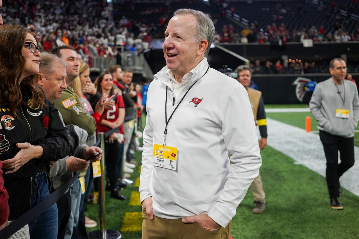 Jan 8, 2023; Atlanta, Georgia, USA; Tampa Bay Buccaneers owner Bryan Glazer before a game against the Atlanta Falcons at Mercedes-Benz Stadium. Mandatory Credit: Brett Davis-Imagn Images