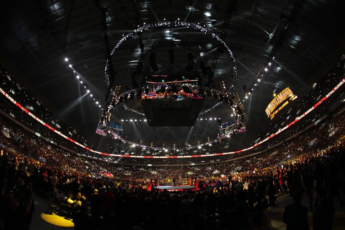Jan 28, 2023; San Antonio, TX, USA; A general view during the WWE Royal Rumble at the Alamodome. Mandatory Credit: Joe Camporeale-Imagn Images