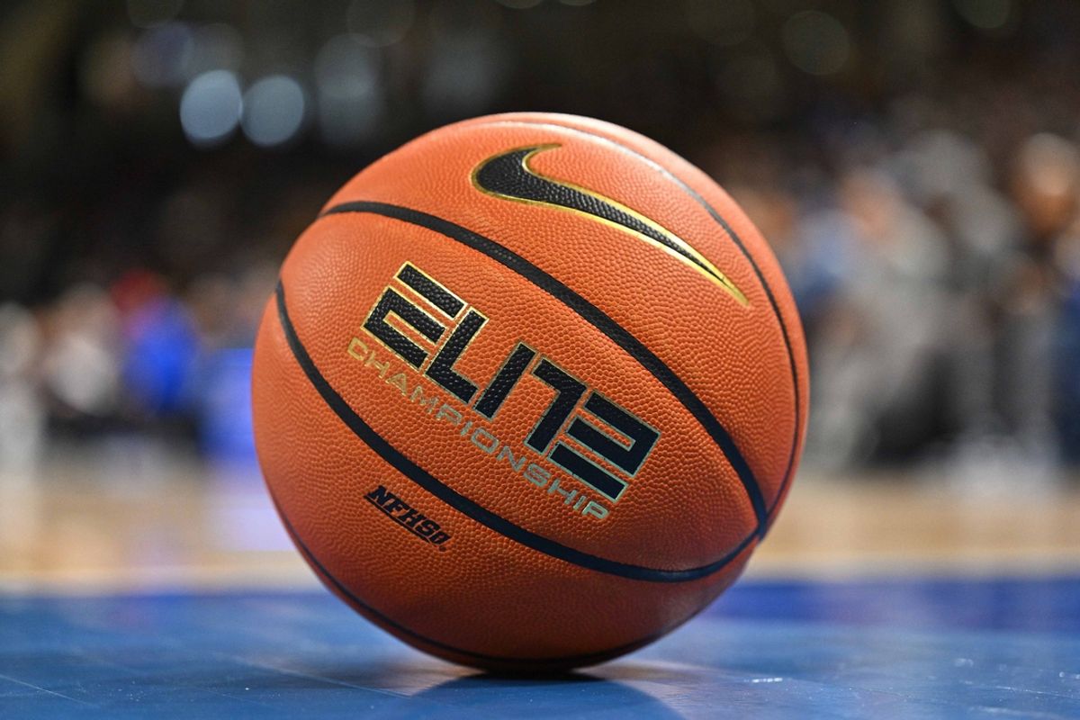 Jan 28, 2023; Chicago, Illinois, USA;  A general view of a basketball during a game between the DePaul Blue Demons and the Marquette Golden Eagles at Wintrust Arena. Marquette defeated DePaul 89-69. Mandatory Credit: Jamie Sabau-Imagn Images