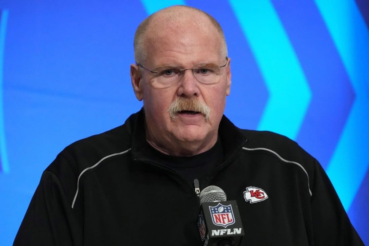 Feb 27, 2024; Indianapolis, IN, USA; Kansas City Chiefs coach Andy Reid during the NFL Scouting Combine at Indiana Convention Center.