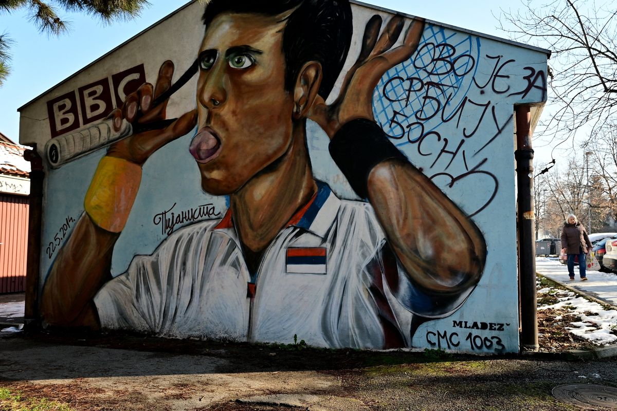 Some quality street art from Novak Djokovic’s native Serbia.
