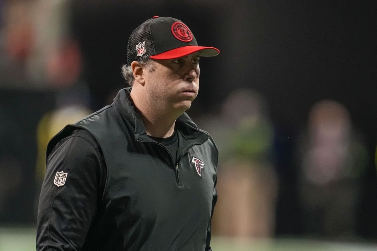Dec 24, 2023; Atlanta, Georgia, USA; Atlanta Falcons head coach Arthur Smith shown on the field after the game against the Indianapolis Colts at Mercedes-Benz Stadium.