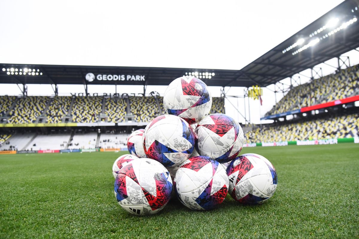 Feb 25, 2023; Nashville, Tennessee, USA; General view of warm up balls on the field before the game between the Nashville SC and the New York City FC at Geodis Park. Mandatory Credit: Christopher Hanewinckel-USA TODAY Sports